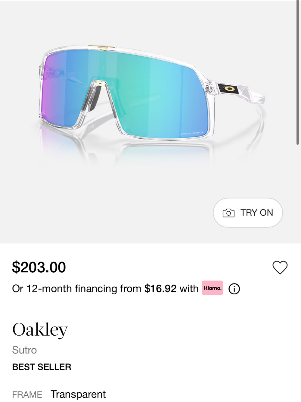 Oakley Shield Sunglasses Clear Frame with Blue-Green Mirrored Lens - Picture 5 of 5